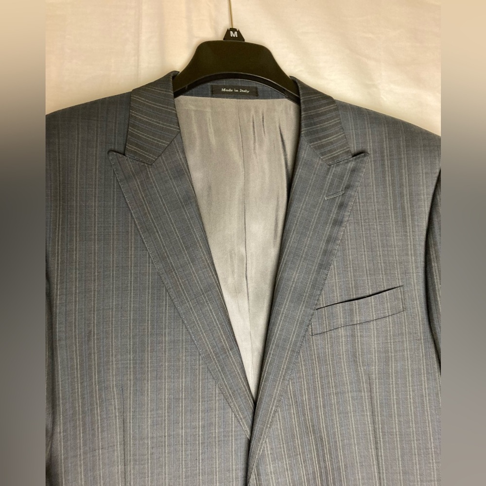 Tiglio luxe silk and wool Charcoal Pinstripe Blazer - Picture 4 of 15